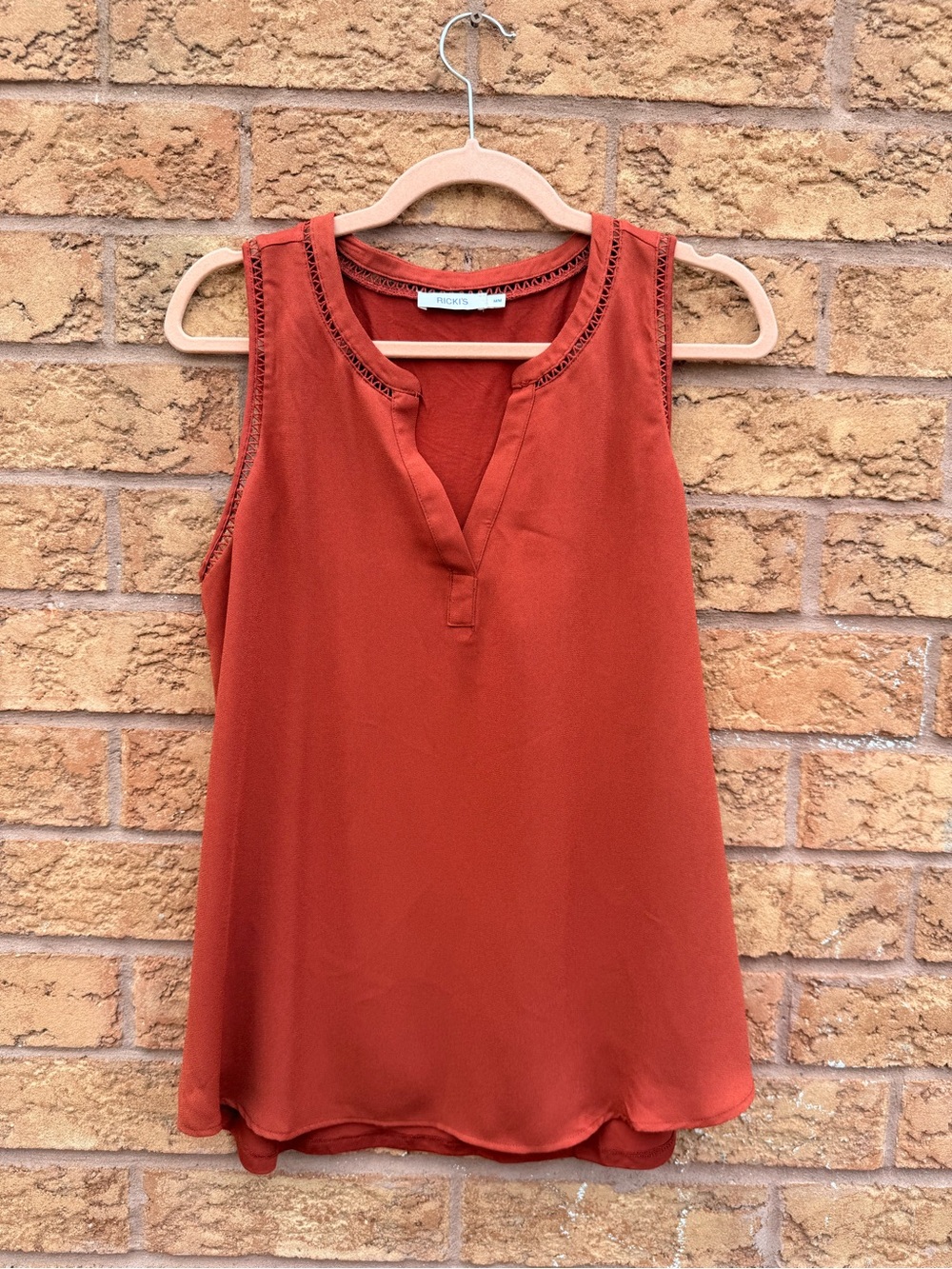 4/$25 • Ricki's Rust-Orange Sleeveless V-Notch Camisole